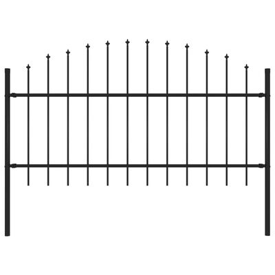 vidaXL Zahradní plot s hroty ocel (1–1,25) x 1,7 m černý