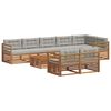 vidaXL Venkovn&iacute; pohovkov&aacute; souprava 9 pcs Př&iacute;rodn&iacute; a světle &scaron;ed&aacute;