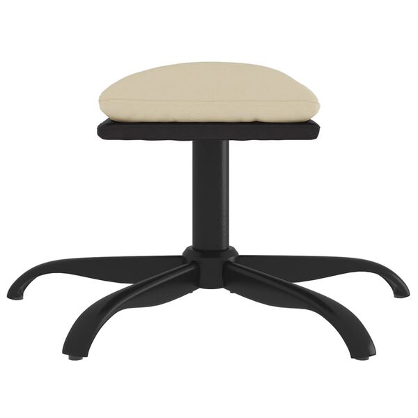 vidaXL Podnožka krémová 60x60x36 cm textil a umělá kůže