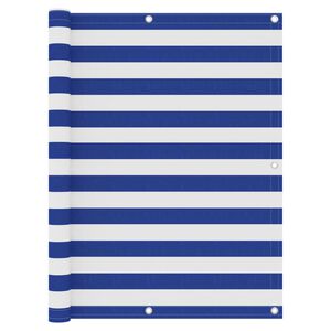 vidaXL Balk&oacute;nov&aacute; z&aacute;stěna b&iacute;l&aacute; a modr&aacute; 120 x 500 cm oxfordsk&aacute; l&aacute;tka