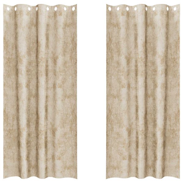 vidaXL Sametov&eacute; z&aacute;věsy se z&aacute;clonami 2 pcs Kr&eacute;mov&aacute; 245 x 140 cm samet