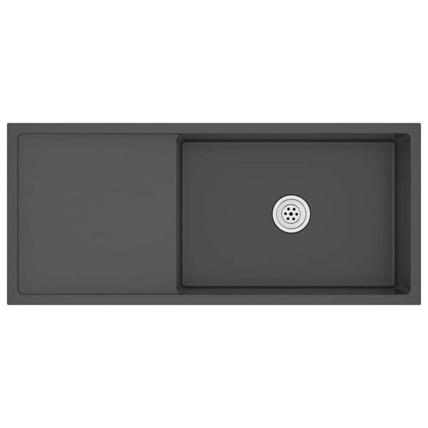 vidaXL Ručně vyroben&yacute; kuchyňsk&yacute; dřez čern&yacute; nerezov&aacute; ocel