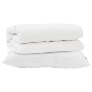 vidaXL Sada přikr&yacute;vek s pol&scaron;t&aacute;řem 2 pcs B&iacute;l&aacute; Mikrovl&aacute;kno