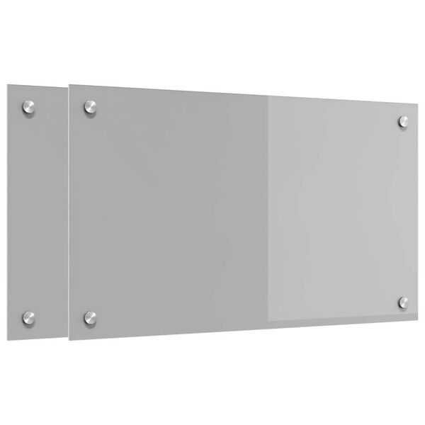 vidaXL Kuchyňsk&aacute; z&aacute;stěna 2 pcs Světle &scaron;ed&aacute; 70 x 40 cm tvrzen&eacute; sklo