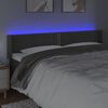 vidaXL Čelo postele s LED tmavě &scaron;ed&eacute; 163 x 16 x 78/88 cm samet