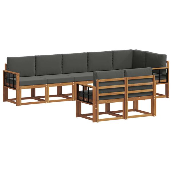 vidaXL Venkovn&iacute; pohovkov&aacute; souprava 8 pcs Přirozen&aacute; a Anthracitov&aacute;