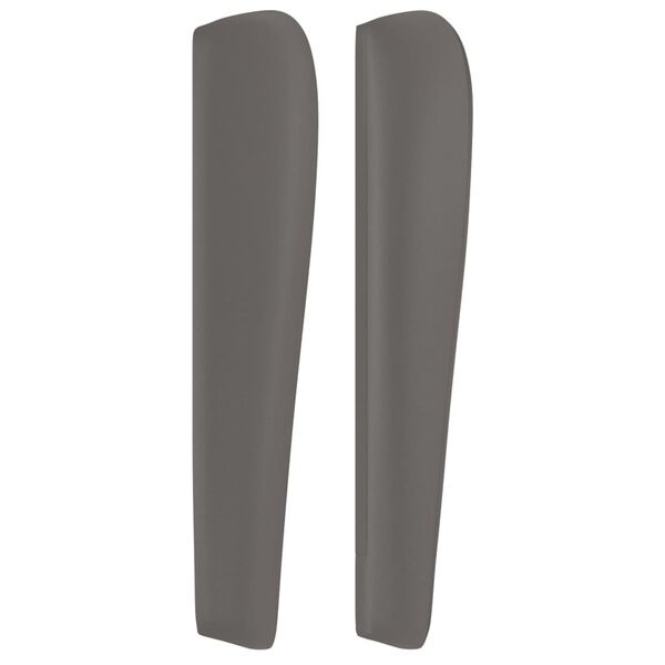 vidaXL Čelo postele typu u&scaron;&aacute;k &scaron;ed&eacute; 83 x 23 x 118/128 cm uměl&aacute; kůže