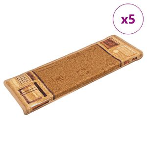 vidaXL N&aacute;&scaron;lapy na schody samolepic&iacute; 5 ks 65x21x4 cm b&eacute;žov&eacute;