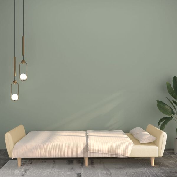 vidaXL 2m&iacute;stn&aacute; rozkl&aacute;dac&iacute; pohovka kr&eacute;mov&aacute; textil