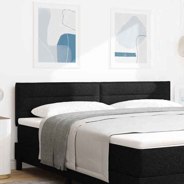 vidaXL LED hlavov&aacute; deska s LED p&aacute;sov&yacute;mi světly Čern&aacute; 180 cm Polyester