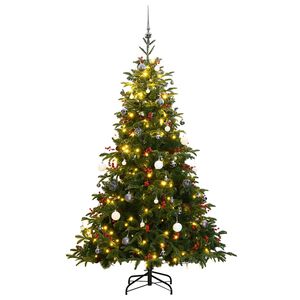 vidaXL Uměl&yacute; skl&aacute;pěc&iacute; v&aacute;nočn&iacute; stromek s 300 LED a koulemi 180 cm