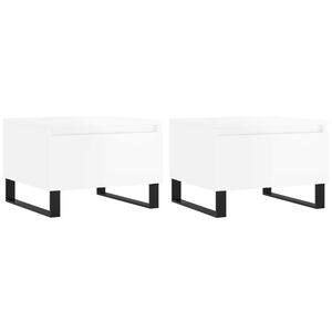 vidaXL Konferenčn&iacute; stolky 2 ks leskl&eacute; b&iacute;l&eacute; 50x46x35cm kompozitn&iacute; dřevo