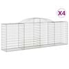 vidaXL Klenut&eacute; gabionov&eacute; ko&scaron;e 4 ks 300x50x100/120cm pozinkovan&eacute; železo