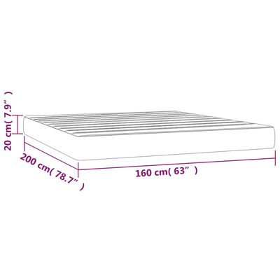 vidaXL Taštičková matrace hnědá 160 x 200 x 20 cm umělá kůže