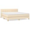 vidaXL Box spring postel s matrac&iacute; kr&eacute;mov&aacute; 160x200 cm textil