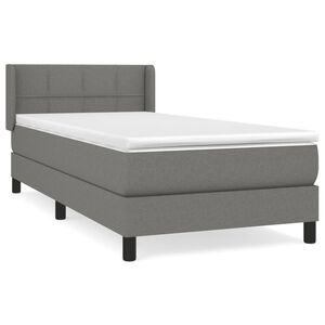 vidaXL Box spring postel s matrac&iacute; tmavě &scaron;ed&aacute; 80 x 200 cm textil