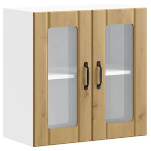 vidaXL Kuchyňsk&aacute; n&aacute;stěnn&aacute; skř&iacute;ňka se skleněn&yacute;mi dv&iacute;řky "Lucca" Artisan Oak, uměl&eacute; dřevo