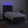 vidaXL Box spring postel s matrac&iacute; a LED čern&aacute; 100x200 cm textil