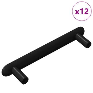 vidaXL Madlo na skř&iacute;ň 12 ks Čern&aacute; 121 x 16,6 x 28,3 mm Železo