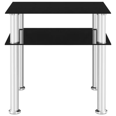vidaXL Odkládací stolek černý 45 x 50 x 45 cm tvrzené sklo