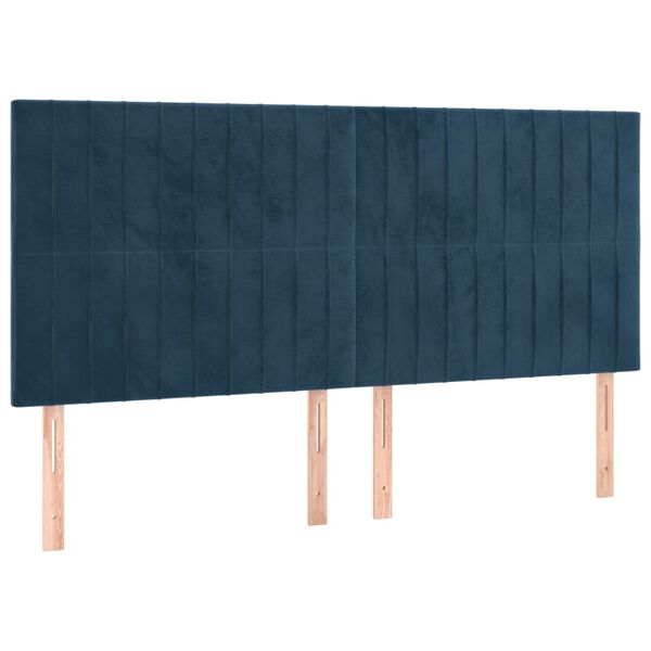 vidaXL Čelo postele tmavě modr&eacute; 160x5x118/128 cm sametov&eacute;