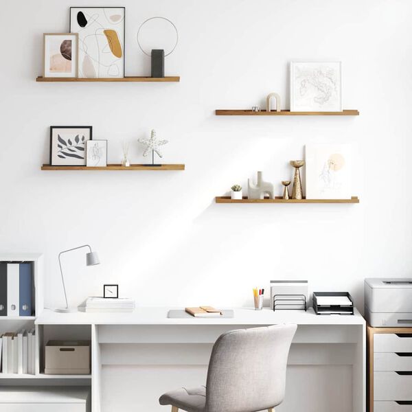 vidaXL N&aacute;stěnn&aacute; polička 4 pcs Hněd&aacute; 80 x 9 x 3 cm kompozitn&iacute; dřevo