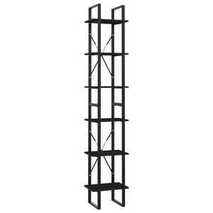 vidaXL Knihovna se 6 policemi čern&aacute; 40 x 30 x 210 cm dřevotř&iacute;ska