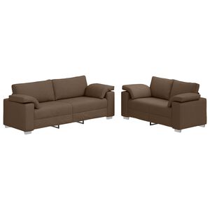 vidaXL Pohovka 2 ks Hněd&aacute; textil