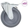 vidaXL 32 ks otočn&aacute; kolečka s otvorem pro &scaron;roub 125 mm