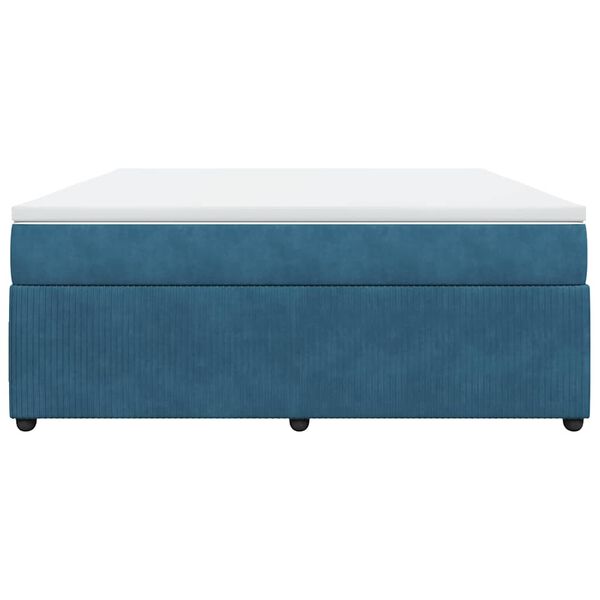vidaXL Box spring postel s matrac&iacute; tmavě modr&aacute; 180x200 cm samet