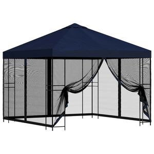 vidaXL Zahradn&iacute; alt&aacute;n se stěnami 3 x 3 m Modr&aacute; Polyester a ocel