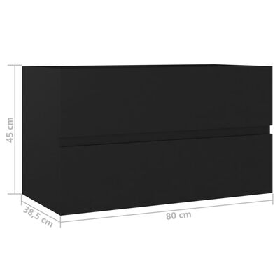 vidaXL Skříňka pod umyvadlo černá 80 x 38,5 x 45 cm dřevotříska