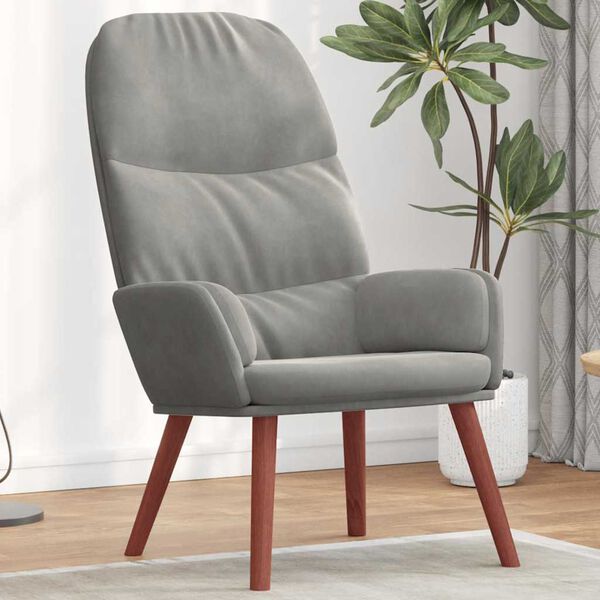 vidaXL Relaxačn&iacute; křeslo světle &scaron;ed&eacute; samet