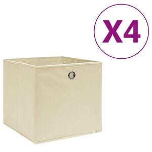 vidaXL &Uacute;ložn&eacute; boxy 4 ks netkan&aacute; textilie 28 x 28 x 28 cm kr&eacute;mov&eacute;
