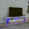 vidaXL TV skř&iacute;ňka s LED osvětlen&iacute;m betonově &scaron;ed&aacute; 200x36,5x40 cm