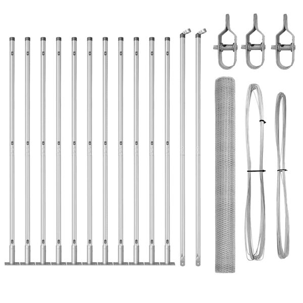 vidaXL Plotov&yacute; sloupek. Stř&iacute;brn&aacute; 25 x 1,4 m (13 mm pletivo) Ocel