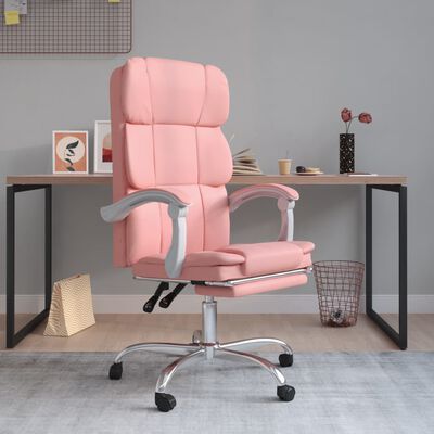 vidaXL Polohovací kancelářská židle růžová umělá kůže