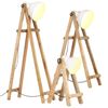 vidaXL Stojac&iacute; lampy 3 ks b&iacute;l&eacute; E27 masivn&iacute; mangovn&iacute;kov&eacute; dřevo