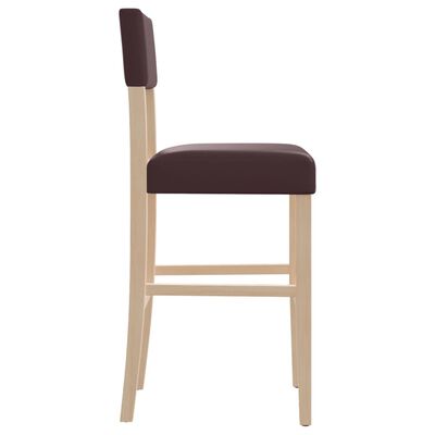 vidaXL Barové židle 2 ks masivního kaučukové dřevo a umělá kůže