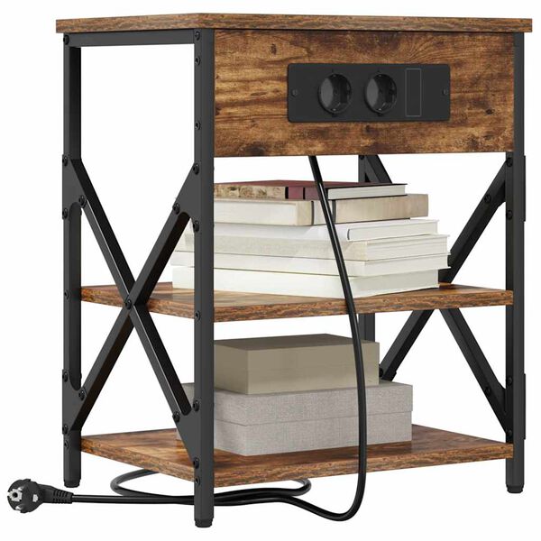 vidaXL Nočn&iacute; skř&iacute;ňka Kouřov&yacute; dub 41 x 31 x 51 cm kompozitn&iacute; dřevo