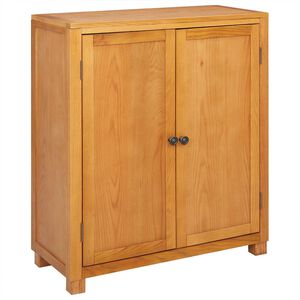 vidaXL Truhl&aacute;řsk&yacute; se dveřmi Hněd&aacute; 80 x 35 x 95 cm Masivn&iacute; dubov&eacute; dřevo