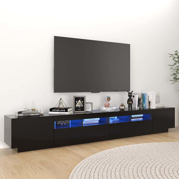 vidaXL TV skř&iacute;ňka s LED osvětlen&iacute;m čern&aacute; 260 x 35 x 40 cm