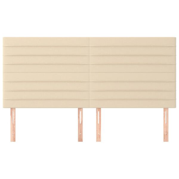 vidaXL Čelo postele kr&eacute;mov&eacute; 180x5x118/128 cm l&aacute;tkov&eacute;