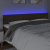 vidaXL Čelo postele s LED tmavě hněd&eacute; 160x5x78/88 cm textil