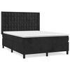 vidaXL Box spring postel s matrac&iacute; čern&aacute; 140x200 cm samet