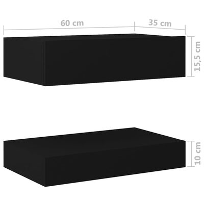 vidaXL Noční stolek černý 60 x 35 cm kompozitní dřevo