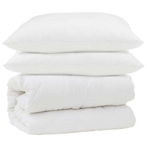 vidaXL Sada přikr&yacute;vek s pol&scaron;t&aacute;řem 3 pcs B&iacute;l&aacute; Mikrovl&aacute;kno a peř&iacute;