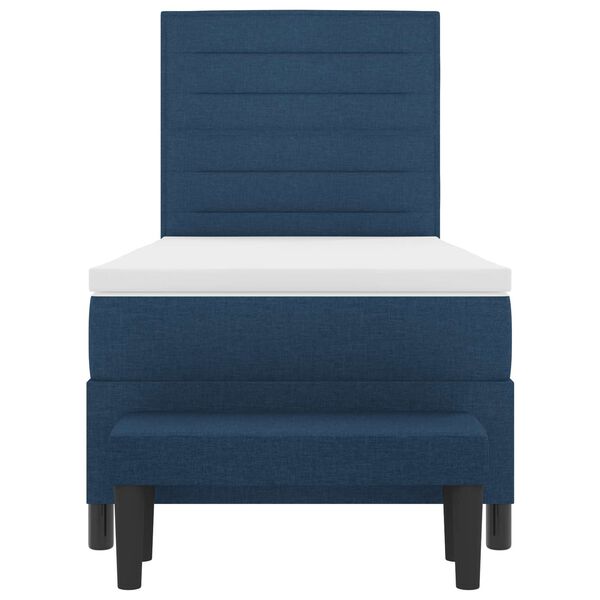 vidaXL Postel s boxspringem s čelo Modr&aacute; 90 x 190 cm textil