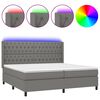 vidaXL Box spring postel s matrac&iacute; a LED tmavě &scaron;ed&aacute; 200x200 cm textil
