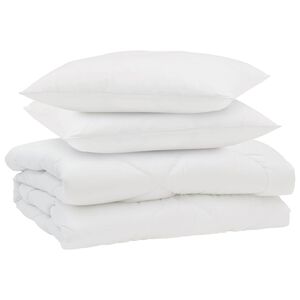 vidaXL Letn&iacute; přikr&yacute;vka s pol&scaron;t&aacute;řem 3 pcs B&iacute;l&aacute; Mikrovl&aacute;kno